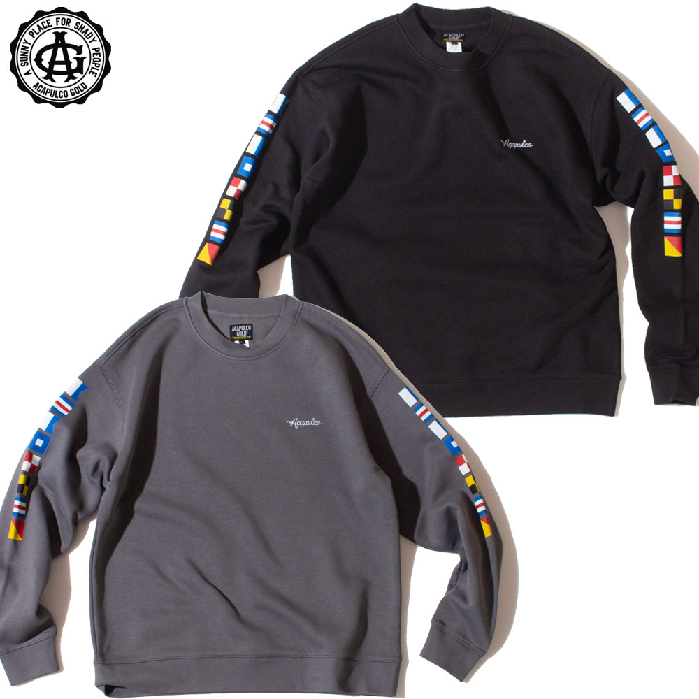 Hawaiian - 【Acapulco Gold/アカプルコゴールド】クルーネックスウェット トレーナー/C-O-D-E CREW SWEATSHIRT AG FW25-04｜ストリート スケーター リラックスフィット クルー スウェット
