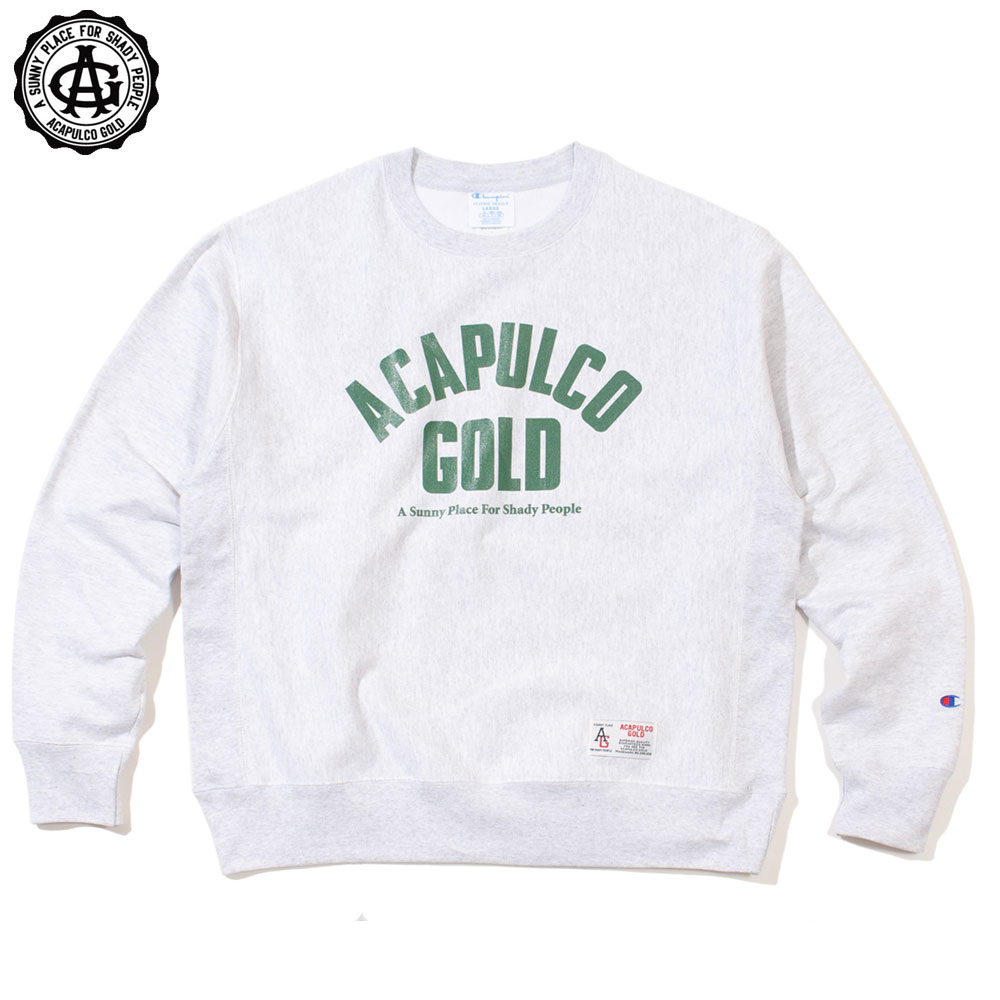 ��Acapulco Gold/�����ץ륳������ɡۥإӡ��������� ���롼�ͥå� �������å�/ARCH LOGO CREWNECK SWEATSHIRT AG F...