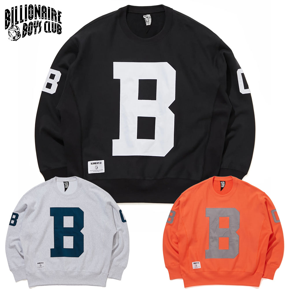 【BILLIONAIRE BOYS CLUB / ビリオネアボーイズクラブ】クルーネック スウェット/APPLIQUE LOGO SWEATSHIRT B BBCJP241K003｜BBCクルースウェット トレーナー ストリート スケーター メンズ ファッション