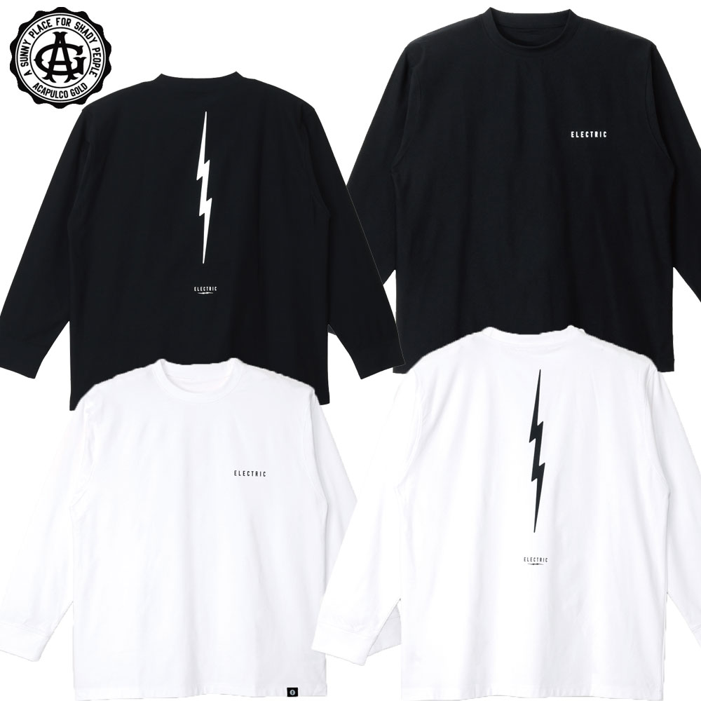 Rakuten - 【ELECTRIC /エレクトリック】長袖 ドライTシャツ/ELECTRIC VERTICAL VOLT DRY L/S TEE E25ST28｜UVカット 吸水速乾 接触冷感 防蚊 ブラック ホワイト ストリートスケーター キャンプ アウトドア メンズ レディース