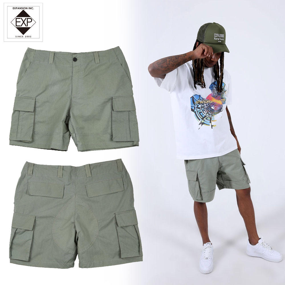 Rakuten - 【EXPANSION NY/エクスパンション ニューヨーク】ハーフパンツ ミリタリー カーゴショーツ/E89-MILITARY-SHORTS exp-24ss-15｜ストリート スケーター ニューヨーク メンズファッション