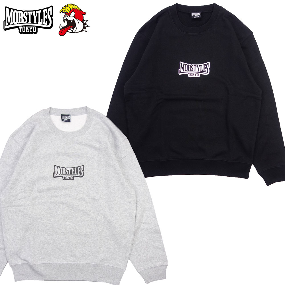 【MOBSTYLES/モブスタイルス】クルーネックスウェット /Small Logo Sweat Crew MOB0044＆0045｜スウェット トレーナー ワンポイントロゴ