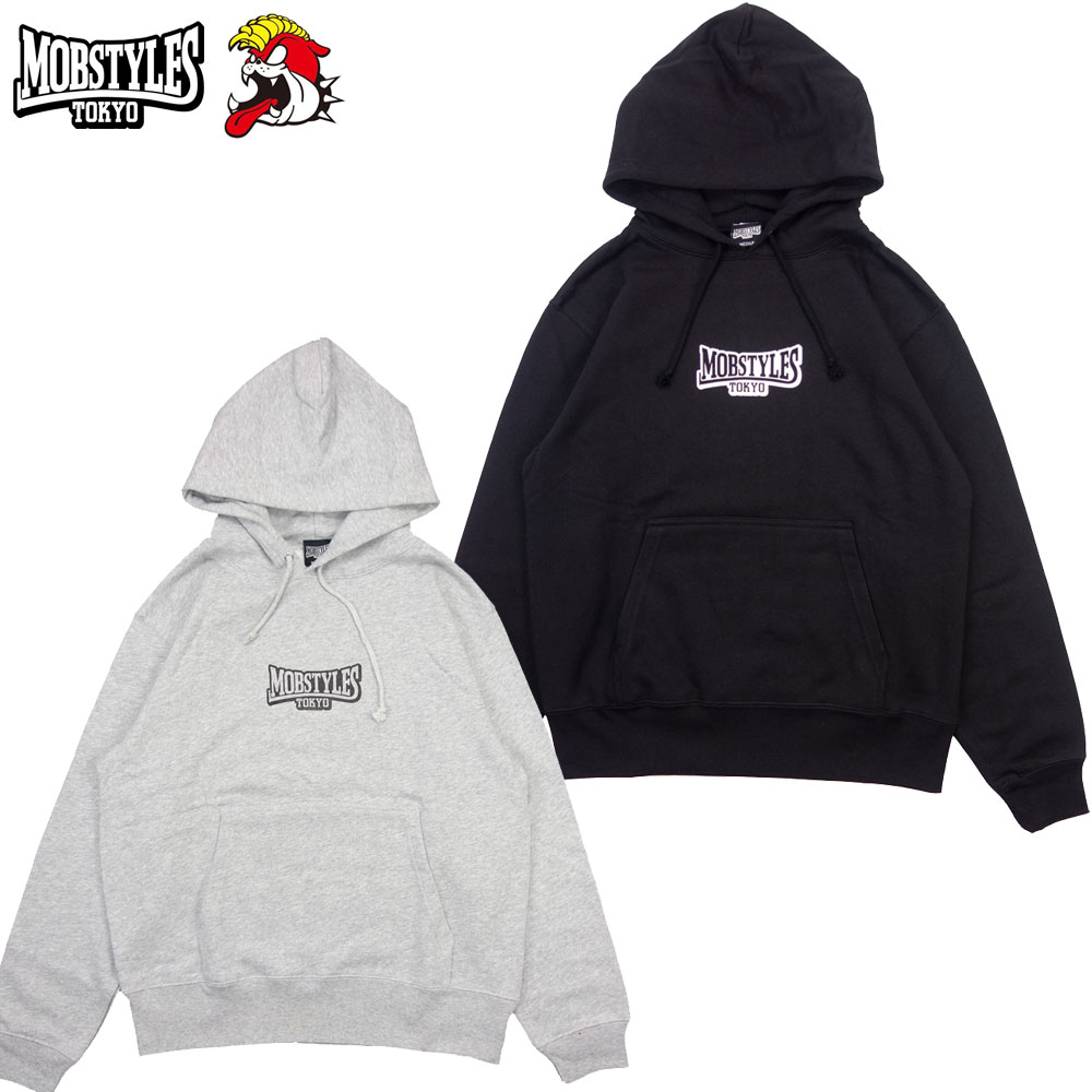 【MOBSTYLES/モブスタイルス】プルオーバーパーカー /Small Logo Sweat Hood MOB0046＆0047｜スウェットフード パーカー ワンポイントロゴ