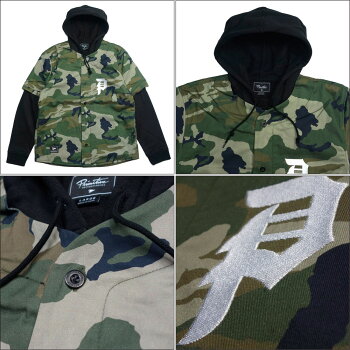 【Primitive/プリミティブ】ベースボールフーディーレイヤードパーカー/TWO-FERBASEBALLSWEAT