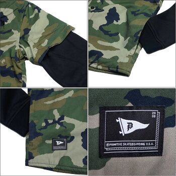 【Primitive/プリミティブ】ベースボールフーディーレイヤードパーカー/TWO-FERBASEBALLSWEAT