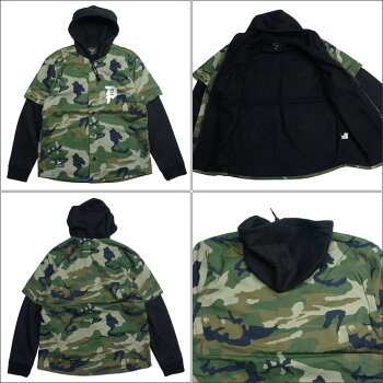 【Primitive/プリミティブ】ベースボールフーディーレイヤードパーカー/TWO-FERBASEBALLSWEAT