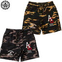 【Acapulco Gold/アカプルコゴールド】スウェット ハーフパンツ/WASHED CAMO SHORTS|カモ 迷彩 ストリート スケーター メンズ レ...