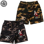 【Acapulco Gold/アカプルコゴールド】スウェット ハーフパンツ/WASHED CAMO SHORTS｜カモ 迷彩 ストリート スケーター メンズ レディース ファッション