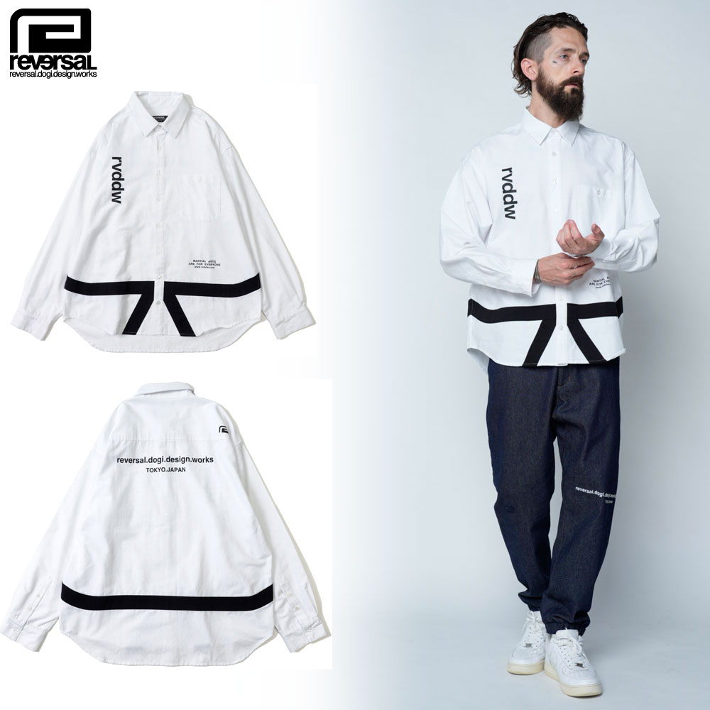 Rakuten - 【reversal/リバーサル】シャツ 長袖 ビッグシルエット/BIG SILHOUETTE OBI SHIRTS rv25aw301｜ワイドシルエット オックス素材 ファッション ストリート カジュアル