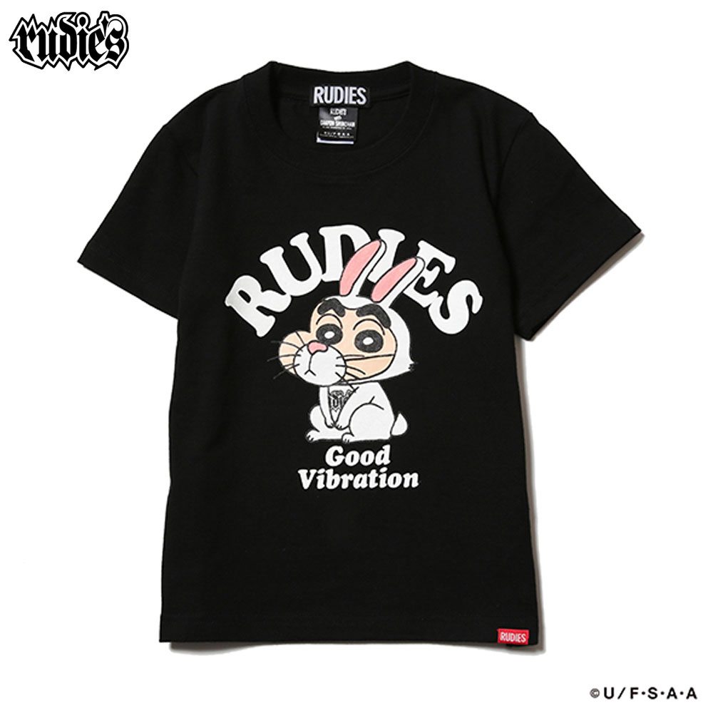 ルーディーズ×クレヨンしんちゃん キッズ ラビット コラボ Tシャツ 半袖/RUDIE'SxCRAYON SHINCHAN KIDS RABBIT TEE 86231｜ストリート スケーター 子供服 ファッション