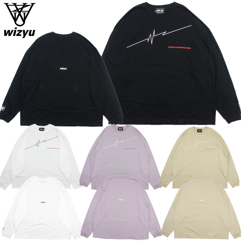 【WIZ YU/ウィズユー】長袖Tシャツ ロンT ビッグシルエット/HEARTBEAT SILHOUETTE L/S T-SHIRT｜ストリ..