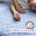 極涼Lite 【とろふわ×冷感】敷きパッド シングル 接触冷感 Q-MAX0.42 セミダブル ダブル サックスブルー 夏用 ひんやり 抗菌 涼感 クール 吸水速乾 洗える 夏物特集