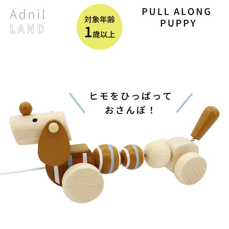 Adnil LAND PULL ALONG PUPPY プル アロング パピー プルトイ プルトーイ 引き車 アドニルランド 1歳 2歳 3歳 誕生日プレゼント クリスマスプレゼント【ポイント10倍】【5/31】【ASU】