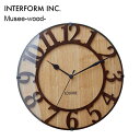 【電池おまけ付】壁掛け時計 電波時計 ミュゼウッド Musee wood CL-8333 INTERFORM インターフォルム おしゃれ 北欧 かわいい 壁時計...