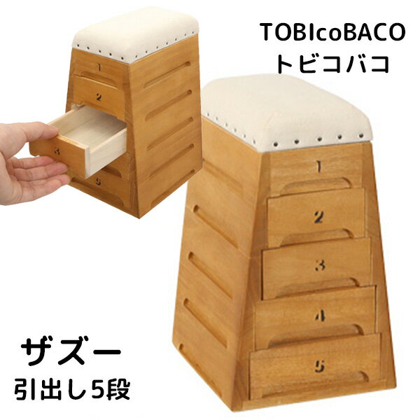 TOBIcoBACO トビコバコ ザズー 跳び箱型小物入れ 引き出し5段（TYTS）