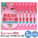 【まとめ買いもれなく+1点プレゼント】おむつが臭わない袋BOS ベビー用 Sサイズ 90枚×5個+1個セット クリロン化成|驚異の防臭袋BOS 防災グッズ 災害...