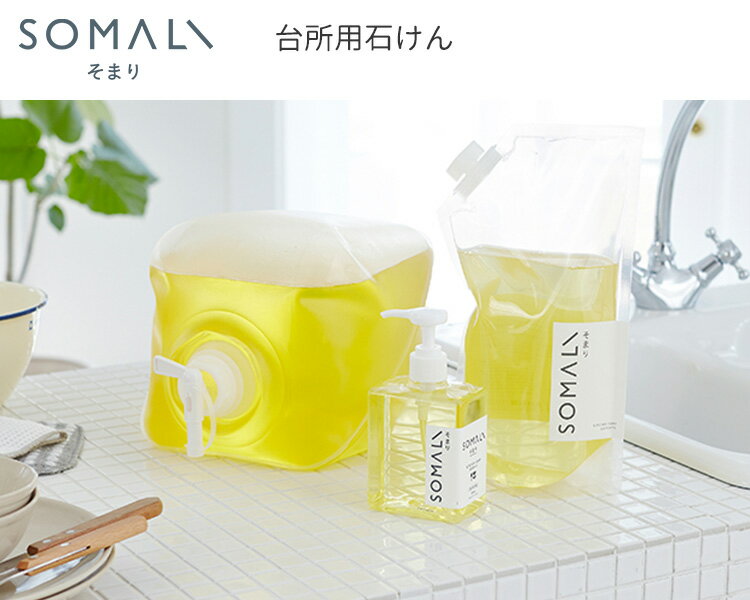 本体・詰替えセット 木村石鹸 SOMALI 台所用石けん ポンプ 300ml 詰替え 1L そまり（KMRS）【送料無料】【海外×】【ASU】 3