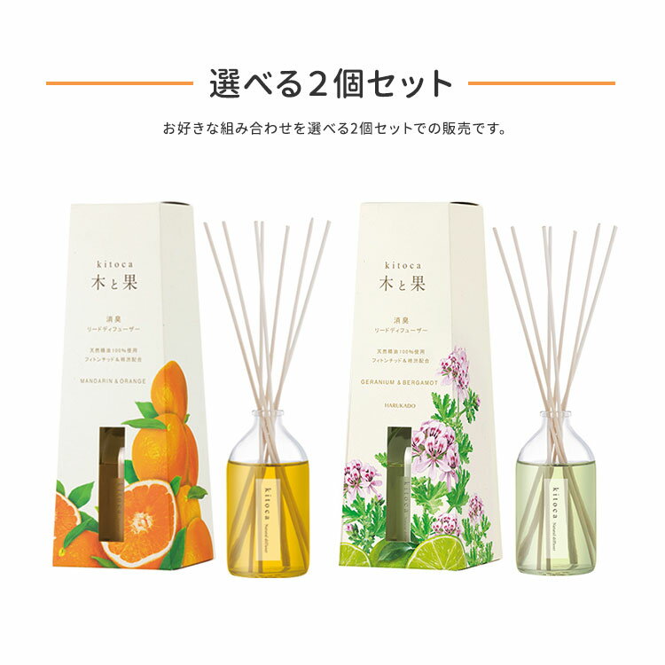 選べる2個セット 木と果 リードディフューザー 90ml KITOCA 芳香剤 ニシカワ【送料無料】【海外×】 2