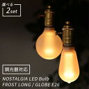 選べる2個セット 調光器対応 NOSTALGIA ノスタルジア フロスト LONG GLOBE エジソンバルブLED E26 FROST ロング グローブ LED Bulb（WVT）【ポイント3倍】【5/9】