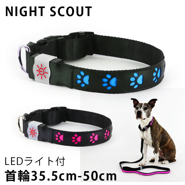 NIGHT　SCOUT　LED　Dog　Collar　LEDライト付首輪　犬用　48cm（RON）