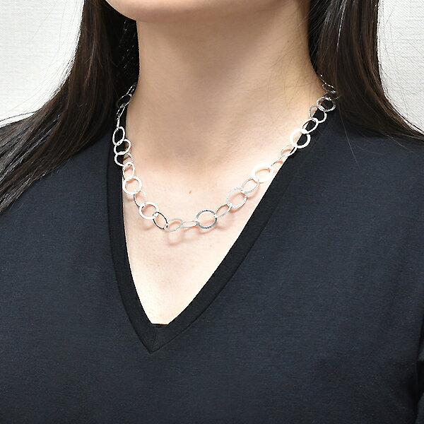 FLASH （オーダーチェーンのお店）の【20%OFFクーポン+エントリーでポイント10倍23:59まで】シルバーチェーン ネックレス チェーン フラットロロチェーン 13mm 50cm チェーンのみ チェーンだけ シルバー 925 sv SILVER チェーン ネックレス メンズ レディース sv925　チェーン スターリングシルバー 銀｜アングル2