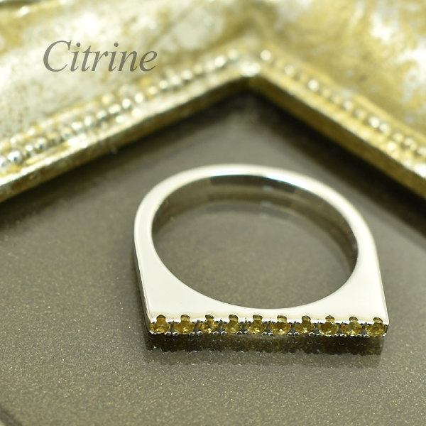 Citrine - 【4時間限定21%OFFクーポンセール5/23(土)20時スタート】シルバーリング ストレートリング 天然石 シトリン 11月誕生石 13号 SILVER925 ストレート 指輪 記念日 ギフト 天然石 リング シンプル 貴石 レディース sv925 スターリングシルバー 銀