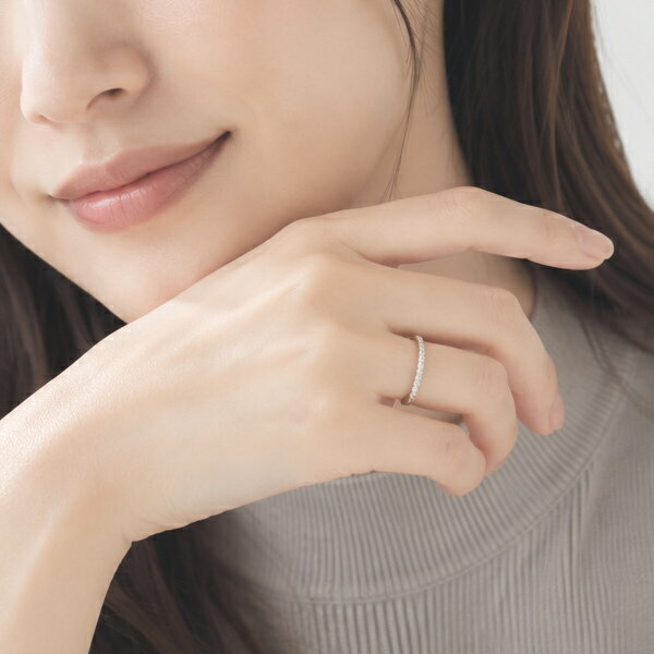 【先着限定35%OFFクーポンタイムセール6/4(木)20時スタート】ハーフエタニティリング 天然石 ホワイトトパーズ ストレートリング 7号 9号 11号 13号 ハーフ エタニティ シンプル 貴石 ラウンドブリリアントカット レディース sv925 スターリングシルバー 銀