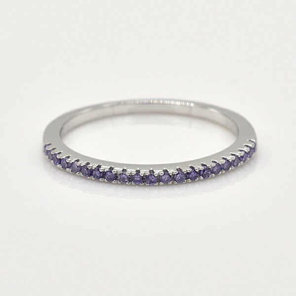 マイクロセッティング ハーフエタニティリング ストレートリング 13号 ハーフ エタニティ シンプル レディース sv925 スターリングシルバー 銀