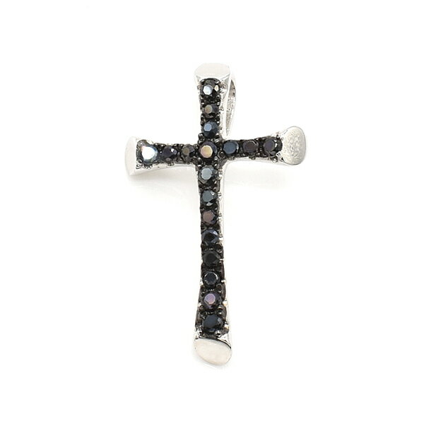 【15%OFFクーポン＆アフターセール23:59終了】マイクロセッティングペンダントトップ クロス モチーフ ペンダントトップ チャーム ラッキーモチーフ モノトーン ブラッククロス アイテム ペンダントトップのみ ペンダントヘッド
