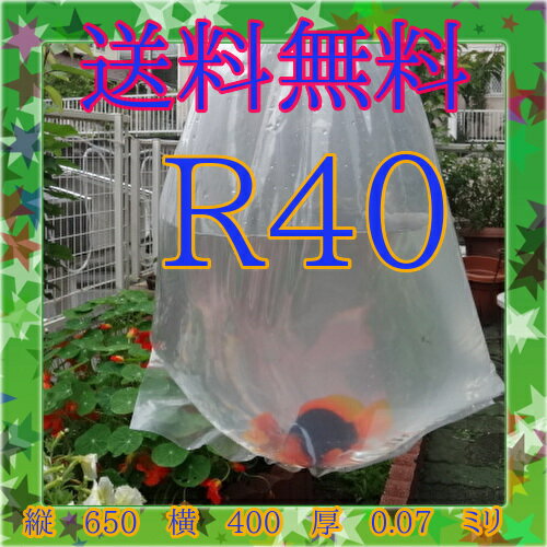 R40 - 50枚 丸底ビニール袋 鑑賞魚 発送用 パッキング袋 輸送用ポリ袋（メール便指定のみ送料無料）