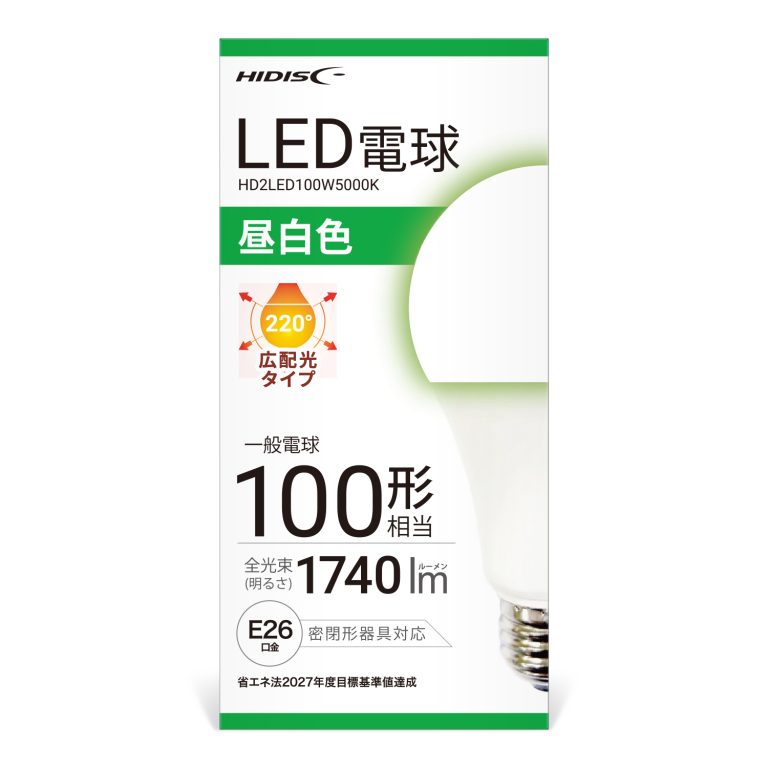 Rakuten - HIDISC LED電球（一般電球100形相当） 昼白色 HD2LED100W5000K