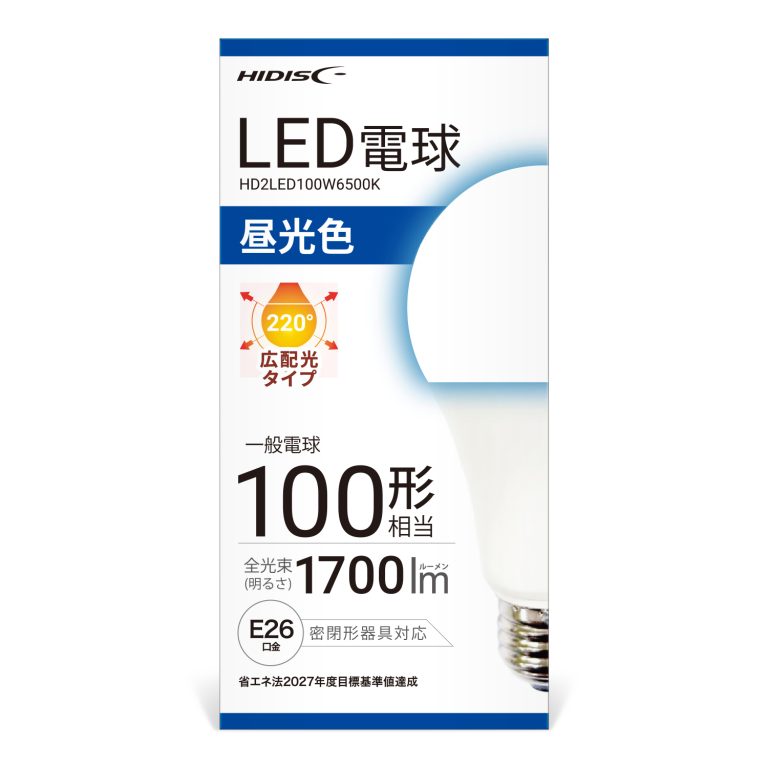 Rakuten - HIDISC LED電球（一般電球100形相当） 昼光色 HD2LED100W6500K