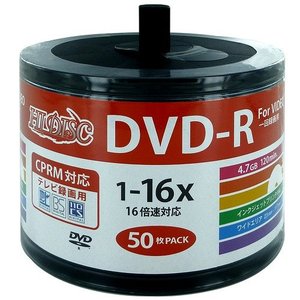 【3000枚まとめ買い☆送料無料】詰替用エコパック HIDISC CPRM対応　録画用DVD-R メディア 16倍速対応 50枚 ワイド印刷対応 HDDR12JCP50SB2 地デジ録画に最適！