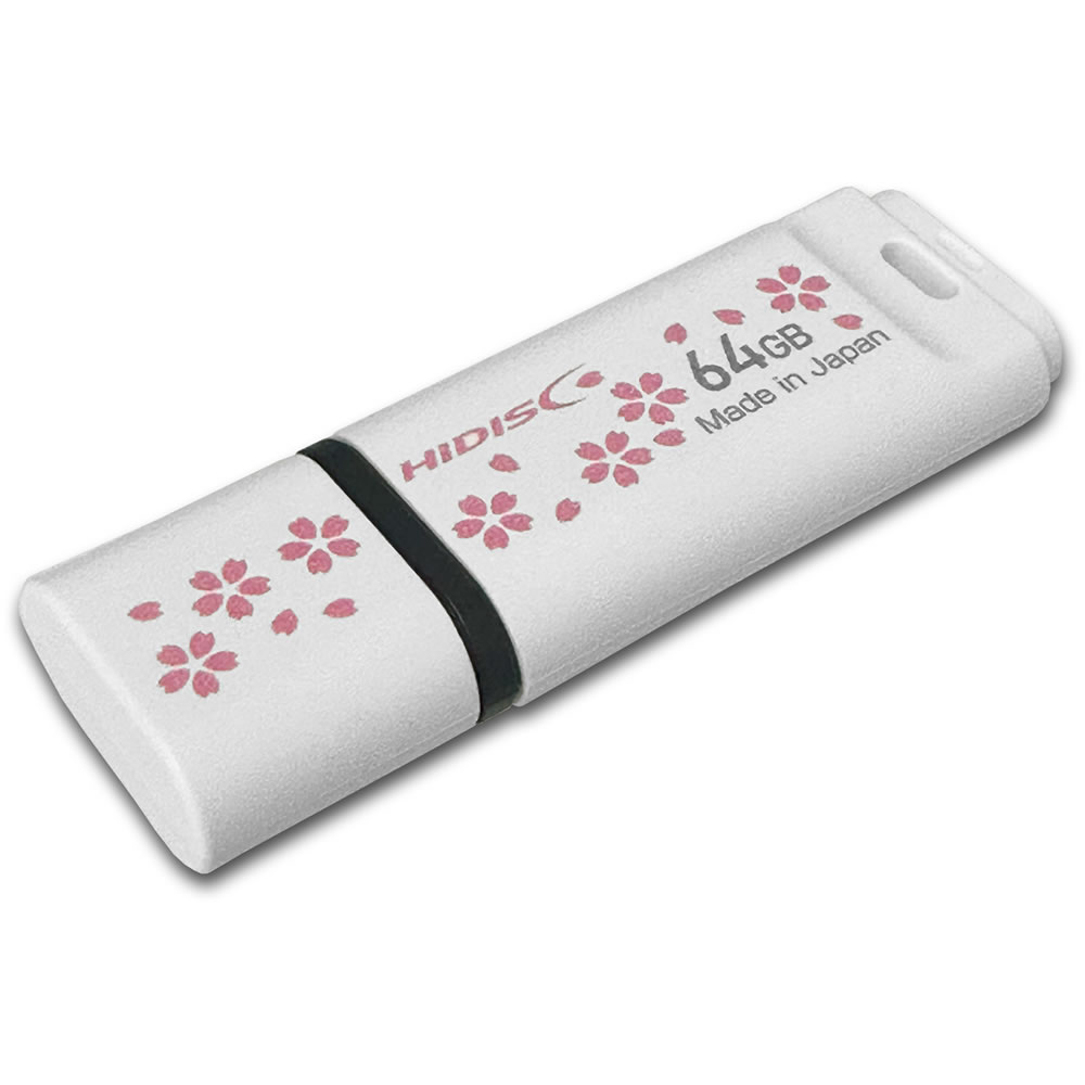 USB2.0フラッシュメモリー64GB JPパターン(さくら)日本製 HDUFGM64G2WH-J