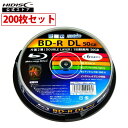 【200枚】HIDISC 録画用BD-R DL 50GB 1-6倍速対応 10枚x20