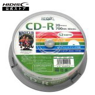HIDISC CD-R データ用 HDCR80GP20 52倍速 スピンドル 1パック 20枚入 HDCR80GP20 HIDISC CD-R データ用 HDCR80GP20 52倍速 スピンドル 1パック 20枚入 HDCR80GP20
