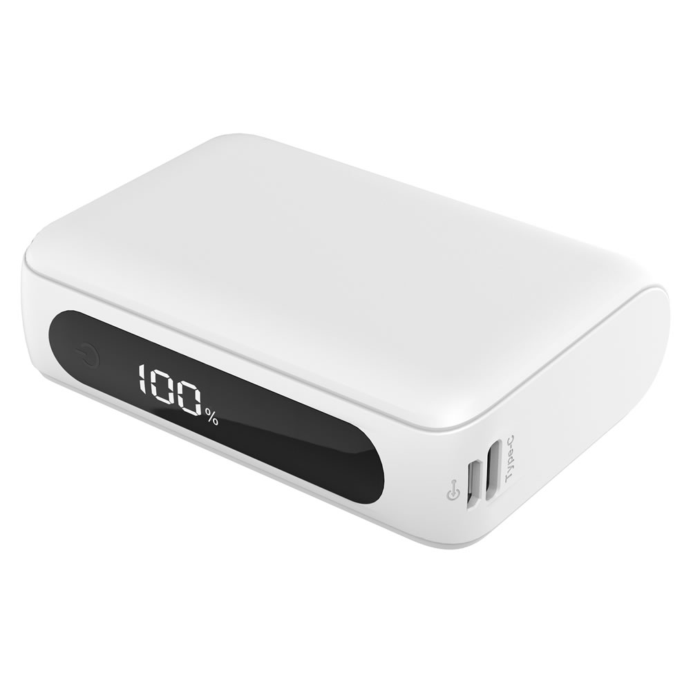 HIDISC ハーフサイズ 10000mAh PD20W対応 モバイルバッテリー ホワイト HD2-MBTCH10000PD20WH