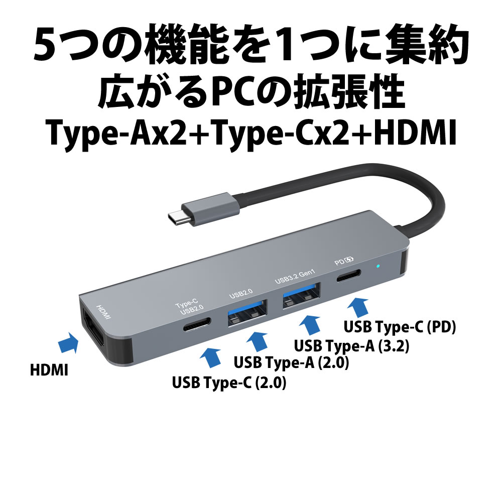HIDISC 5in1 USB Type-C �ϥ� ����С� HD-5IN1HBSV
