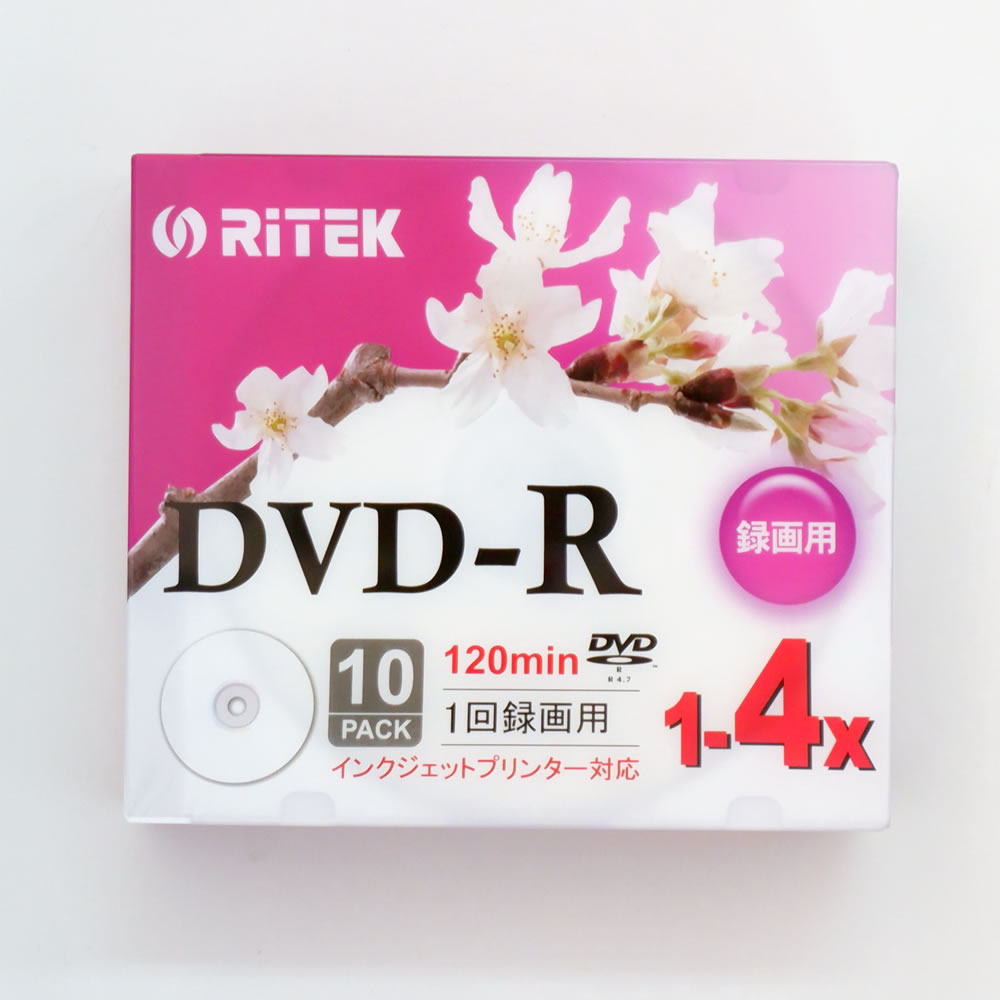 RITEK DVD-R メディア データ・アナログ放送録画用 4.7GB 1-4倍速対応 10枚 5mmスリムケース入り ホワイトレギュラータイプ インクジェットプリンタ対応 箱売り V-R4X10PW x 20個セット