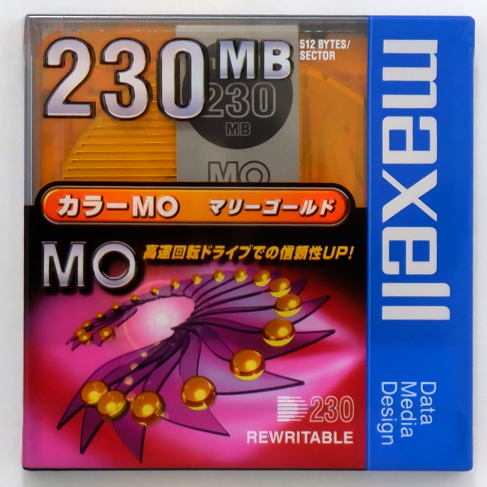 3.5インチ MOディスク 230MB マリーゴールド 1枚 アンフォーマット MA-M230(OR) B1P