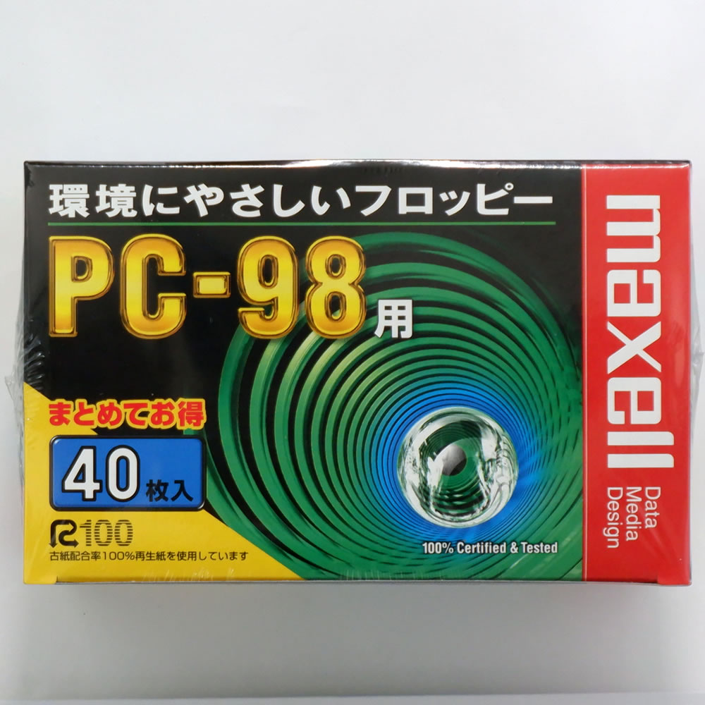 こちらはアウトレット商品となっております。経年劣化のため、一部パッケージに破れがあったり、ケースが割れている場合がございますが、商品には問題ございませんので安心してお使いいただけます。ご購入の際は、予めご了承ください。 PC98用DOSフォーマット(98フォーマット)済フロッピーディスクです。 Windows/Macintoshなどで使用される場合は、それぞれ使用環境でフォーマットをし直してからご使用下さい。 【商品概要】 ■型番：MFHD8.C40K ■JANコード：9102580320515 ■規格：3.5インチフロッピーディスク(2HD) ■用途：PC-9801/9821シリーズ用 ■容量：フォーマット時：1.2MB (アンフォーマット時：1.6/2.0MB) ■枚数：40枚 ■ケース：プラケース ■ファイルシステム：NEC PC98シリーズ用MS-DOS(98)フォーマット ■対応OS：NEC PC98シリーズ用MS-DOS ■備考：※このフロッピーディスクはお使いの機種で再フォーマットすると2HDタイプのフロッピーディスクとして使用できます。 ■メーカー名：maxell ■原産国：ディスク：日本 / 組立：マレーシア