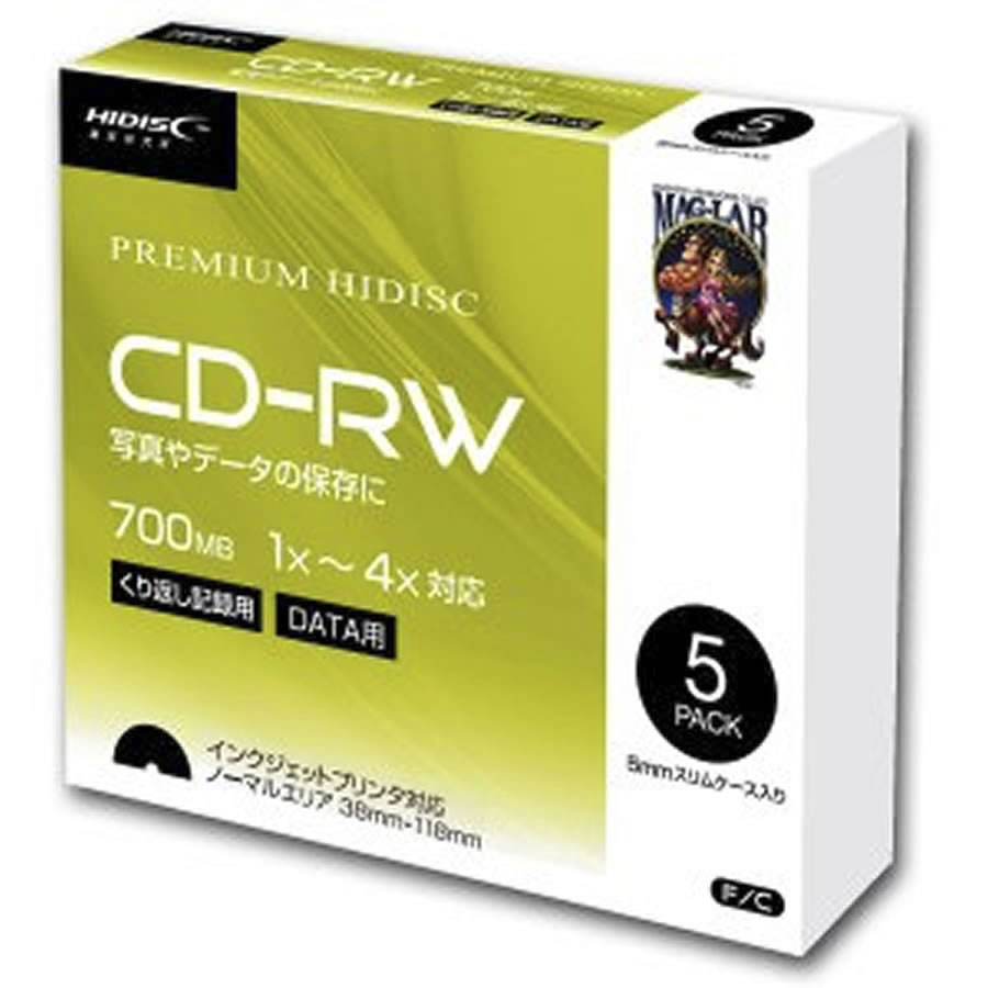HIDISC f[^p CD-RW 1-4{5mmXP[X5pbN HDCRW80YP5SC