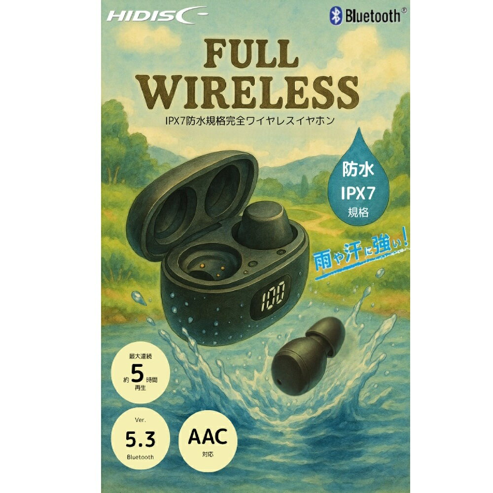 HIDISC IPX7�ɿ嵬�ʴ����磻��쥹����ۥ� R-HDBT40BK