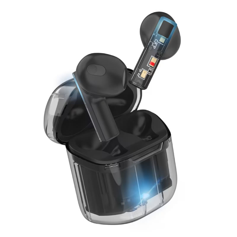 リファビッシュ 完全ワイヤレスイヤホン スケルトン ブラック