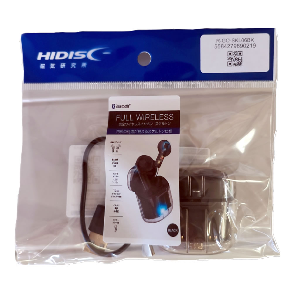 リファビッシュ 完全ワイヤレスイヤホン スケルトン ブラック