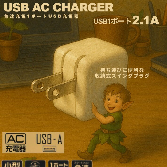 [2026年1月度 月間優良ショップ受賞！]【リファービッシュ】 HIDISC AC充電器 1ポート 2.1A R-ML-ACUS1..