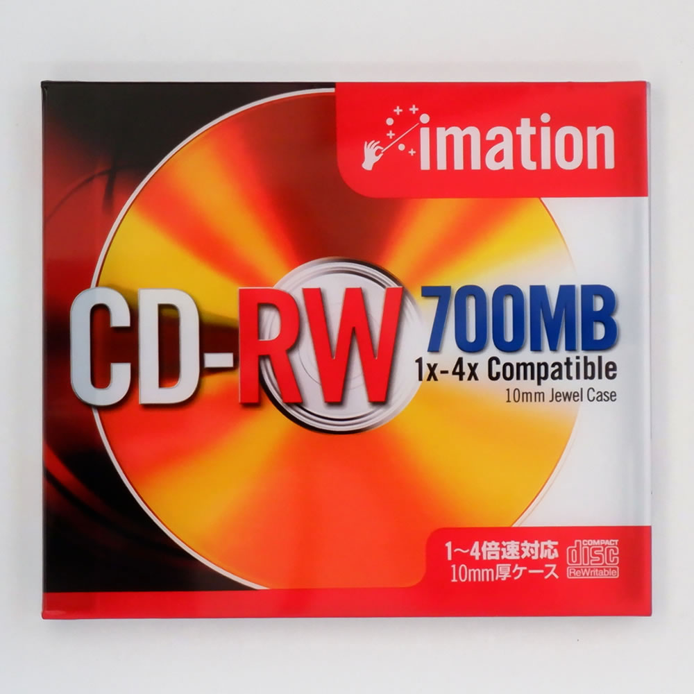 【100枚まとめ買い】Imation データ用CD-RW 700MB 4倍速対応 1枚 10mmケース入り インクジェット非対応