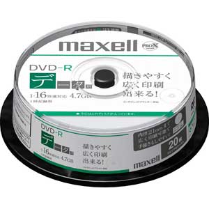【終売】マクセル Maxell データ用 DVD-R 16倍速 20枚 Plain style DR47PLPWD.20SP 【終売】マクセル Maxell データ用 DVD-R 16倍速 20枚 Plain style DR47PLPWD.20SP