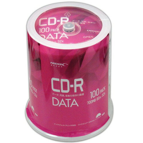 CD-R データ用 700MB 80分 52倍速 100枚 