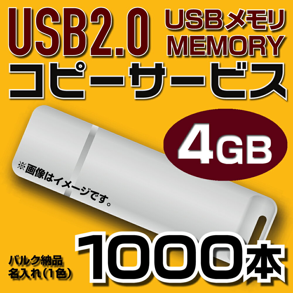 USB4GB　コピーサービス　バルク納品　名入れ(一色)　1000本